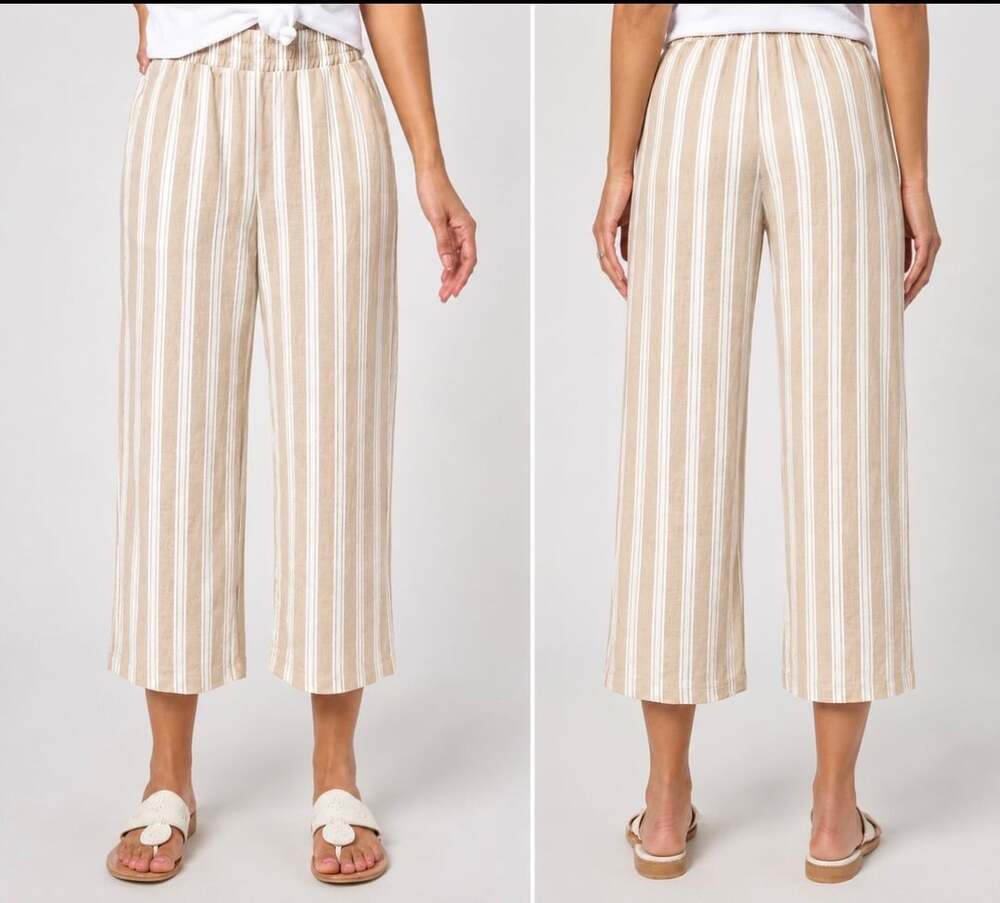 Belle Beach Kim Gravel Striped Beach Pants size 5X petite new without tags